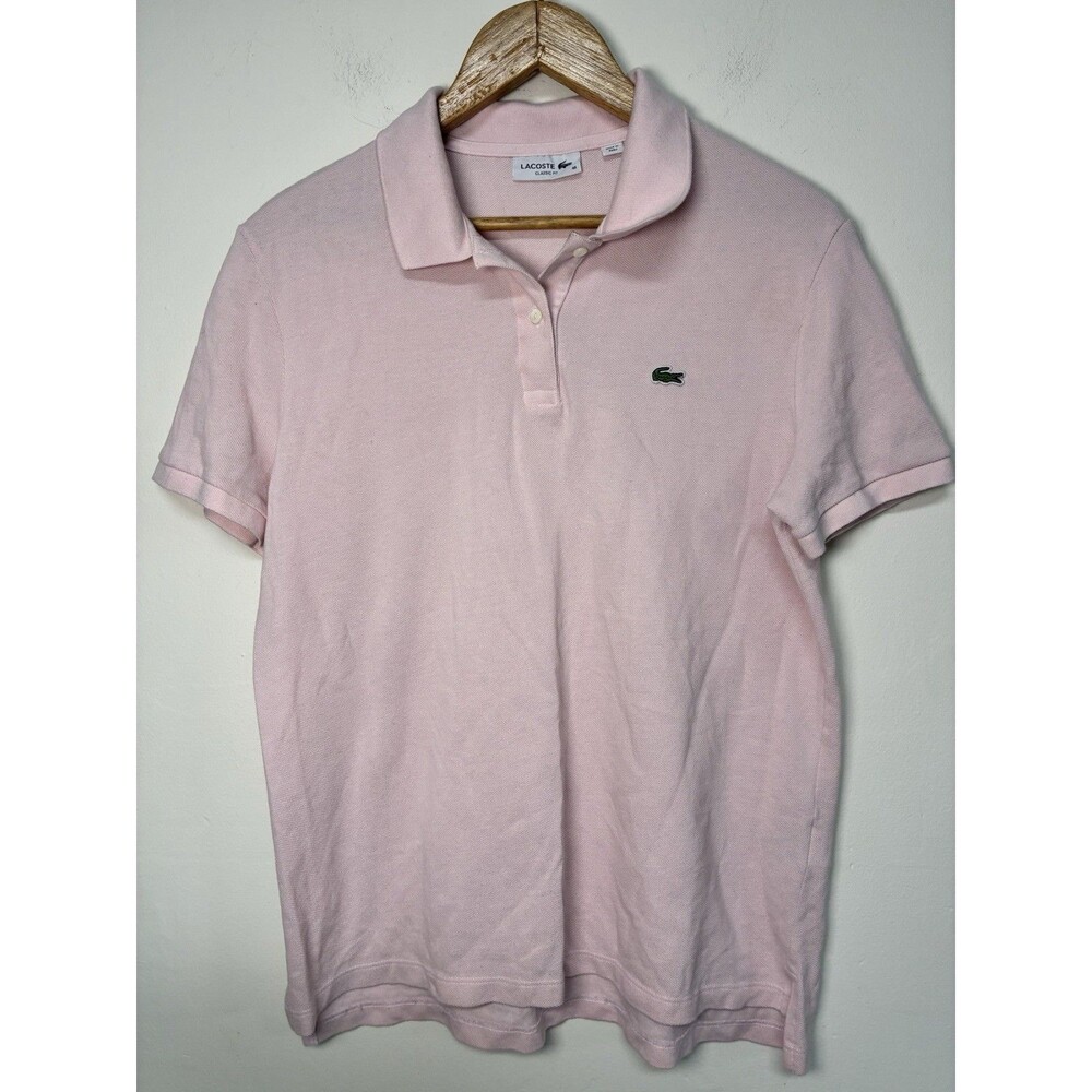 Lacoste Classic Fit Polo Men’s 46 Vintage Made In Peru Pink Preppy Alligator